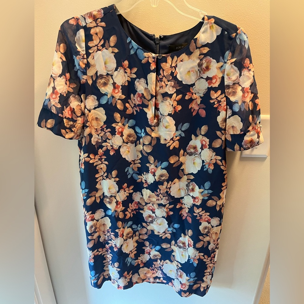 J. Crew Petite silk dress in antique floral, Size PETITE 2